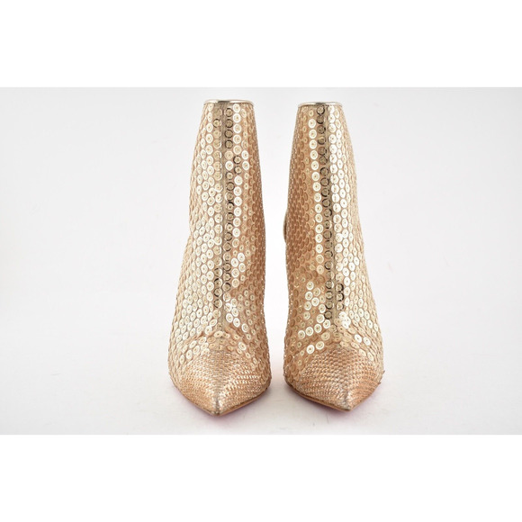 Christian Louboutin Gipsybootie SPC 100 Nude Glitter Mesh Heel Boot Bootie 38.5 - Picture 5 of 12